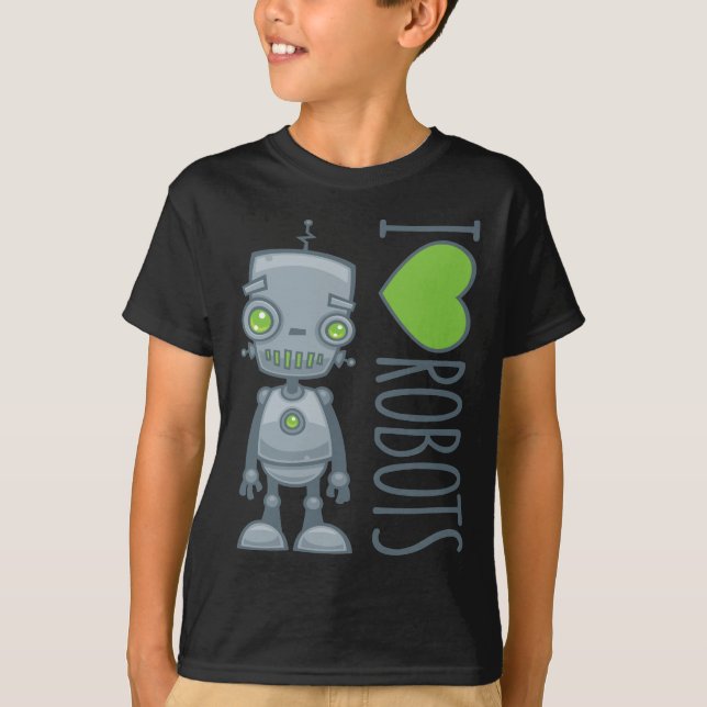 I Liebe Roboter T-Shirt (Vorderseite)
