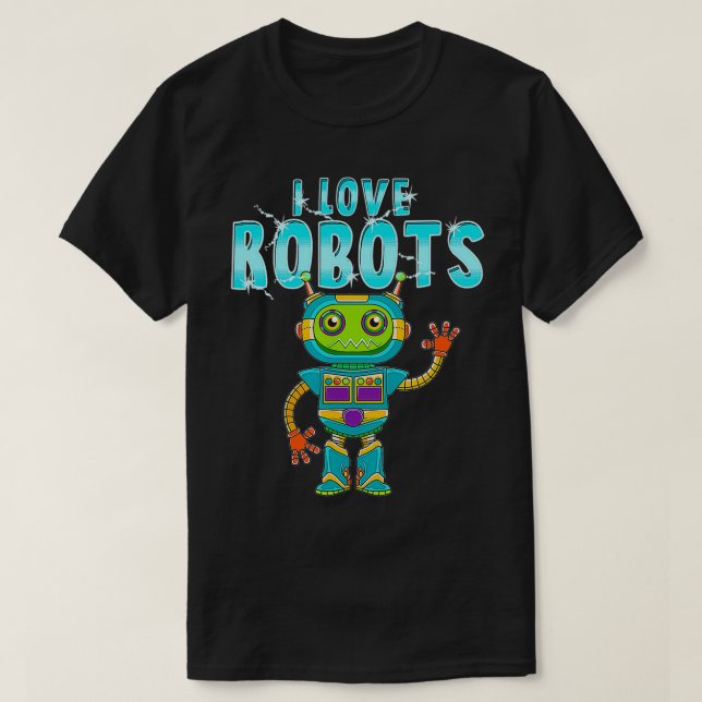 I Liebe Roboter T-Shirt (Design vorne)