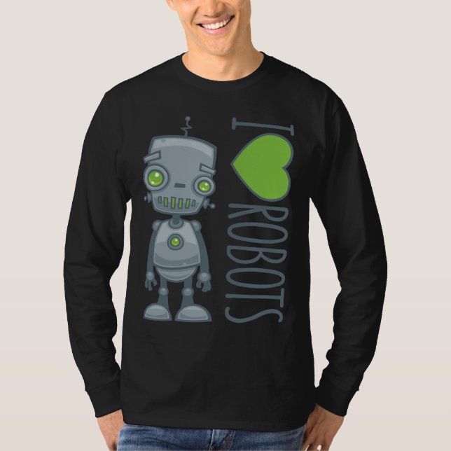 I Liebe Roboter T-Shirt (Vorderseite)
