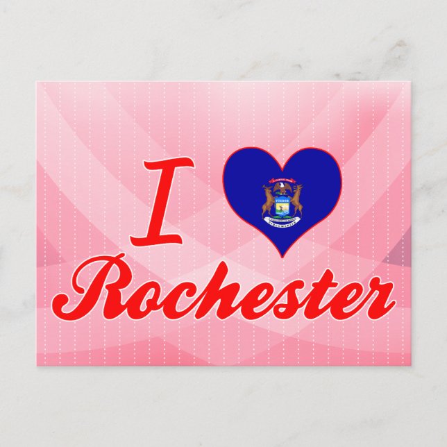 I Liebe Rochester, Michigan Postkarte (Vorderseite)