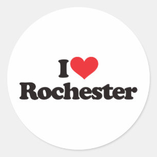 I Liebe Rochester Runder Aufkleber