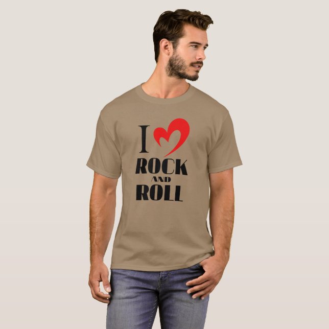 I Liebe Rock and Roll Musik Herzensmusik Valentine T-Shirt (Vorne ganz)