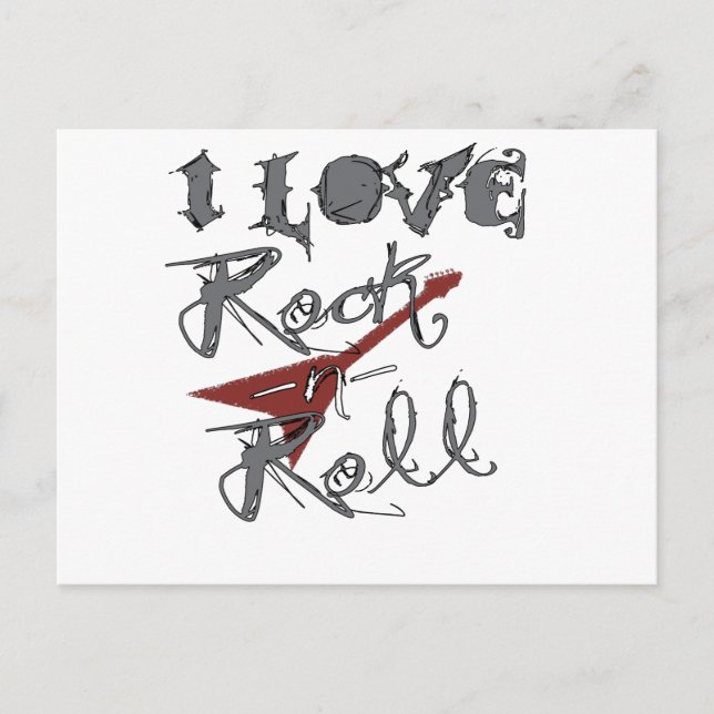 I Liebe Rock and Roll Postkarte (Vorderseite)