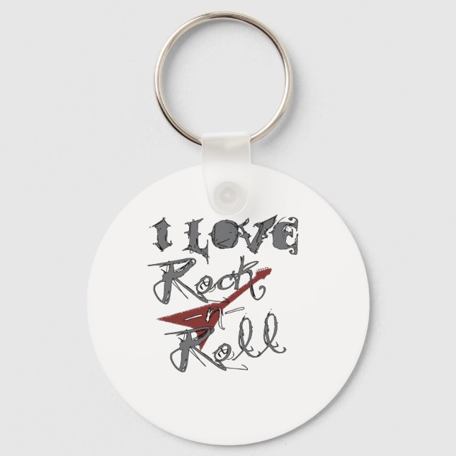 I Liebe Rock and Roll Schlüsselanhänger (Vorderseite)