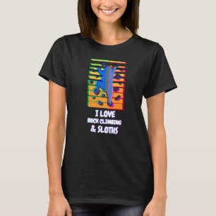 I Liebe Rock Climbing Sloth Climber Vaporwav T-Shirt