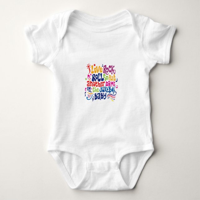I Liebe Rock n Roll Baby Strampler (Vorderseite)