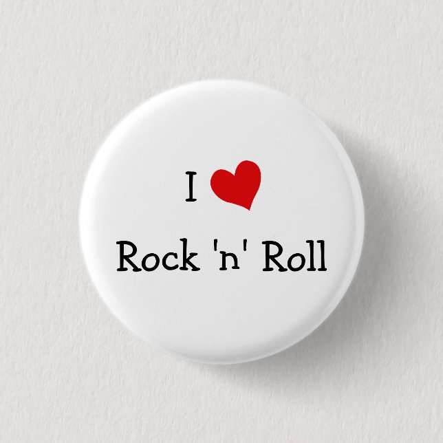 I Liebe Rock 'n' Roll Button (Vorderseite)