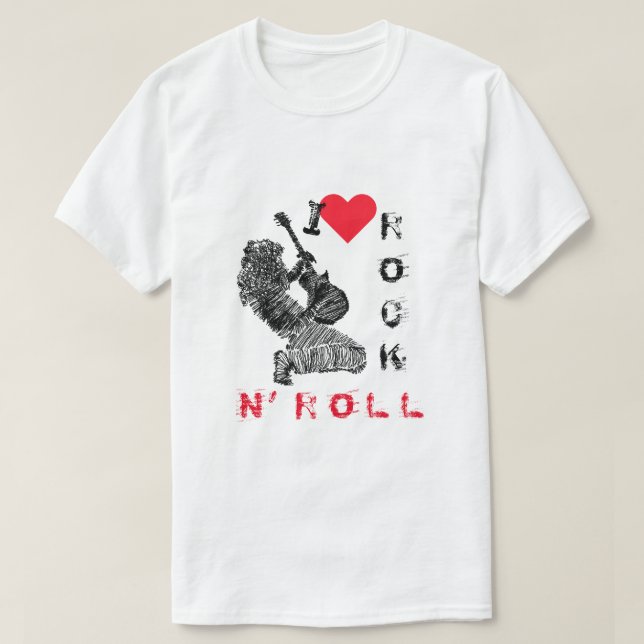 I Liebe Rock N' Roll - Gitarrenspieler - Rock N' R T-Shirt (Design vorne)