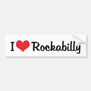 I Liebe Rockabilly Autoaufkleber