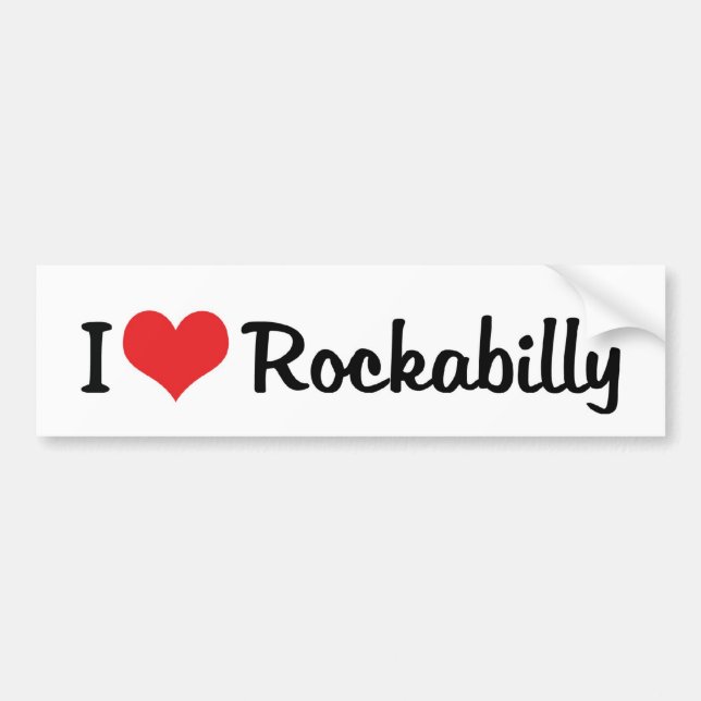 I Liebe Rockabilly Autoaufkleber (Vorne)