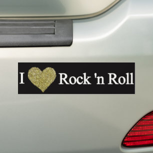 i Liebe rock'n roll Autoaufkleber