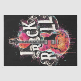 I Liebe Rock'n'Roll Electric Guitar Decoupage Seidenpapier