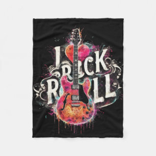 I Liebe Rock'n'Roll Electric Guitar Painting Fleecedecke