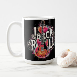 I Liebe Rock'n'Roll Electric Guitar Painting Kaffeetasse