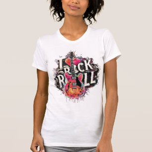 I Liebe Rock'n'Roll Electric Guitar Painting Music T-Shirt