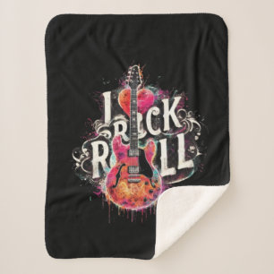 I Liebe Rock'n'Roll Electric Guitar Painting Sherpadecke