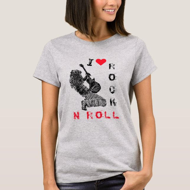 I Liebe Rock'n'Roll T - Shirt Gift Rock Gitarrist (Vorderseite)