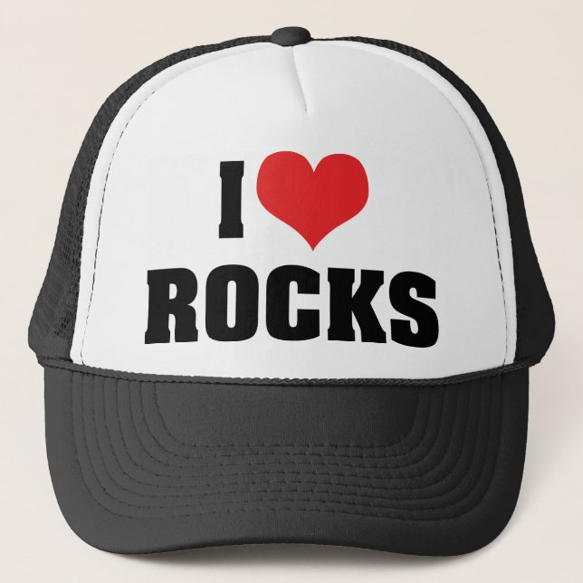 I Liebe Rocks - Rock Geology Geologist Lover Truckerkappe (Vorderseite)