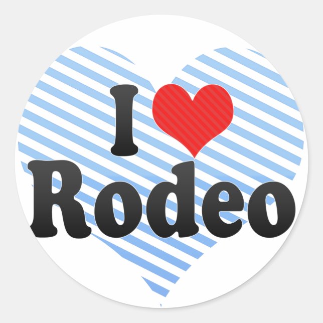 I Liebe Rodeo Runder Aufkleber (Vorderseite)
