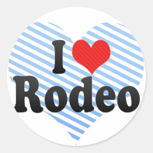 I Liebe Rodeo Runder Aufkleber