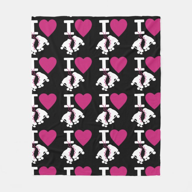 I Liebe Roller Skaten Fleecedecke (Vorderseite)
