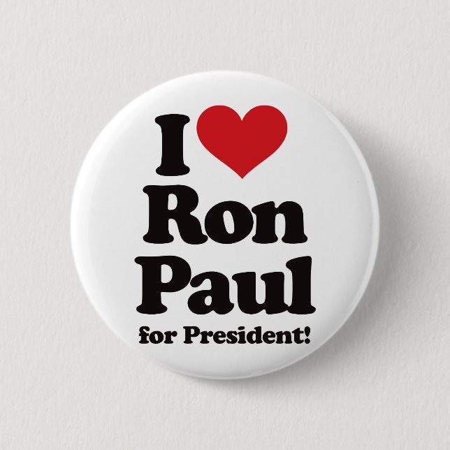 I Liebe Ron Paul für Präsidenten Button (Vorderseite)