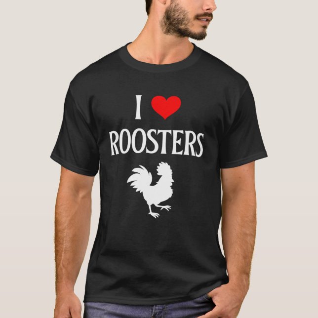 I Liebe Roosters I Hecht Rooster Hähnchen T-Shirt (Vorderseite)