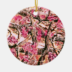 I Liebe-rosa Camouflage Keramik Ornament