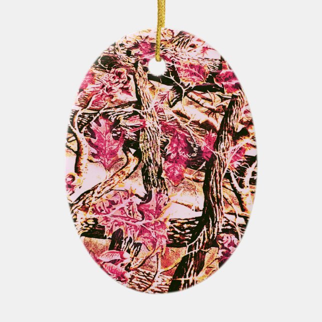 I Liebe-rosa Camouflage Keramik Ornament (Vorne)
