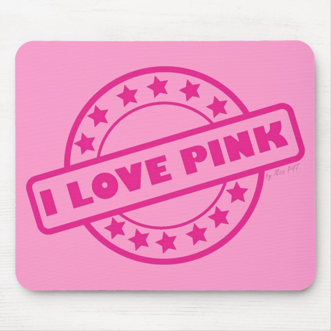 I Liebe-Rosa Mousepad (Vorne)