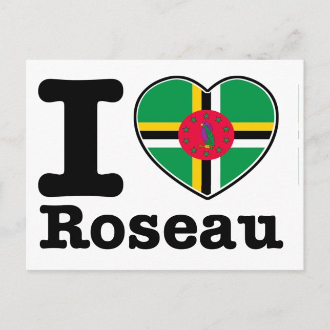 I Liebe Roseau Postkarte (Vorderseite)