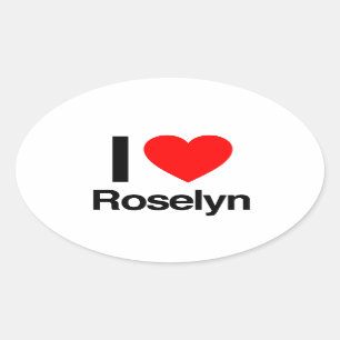 i Liebe roselyn Ovaler Aufkleber