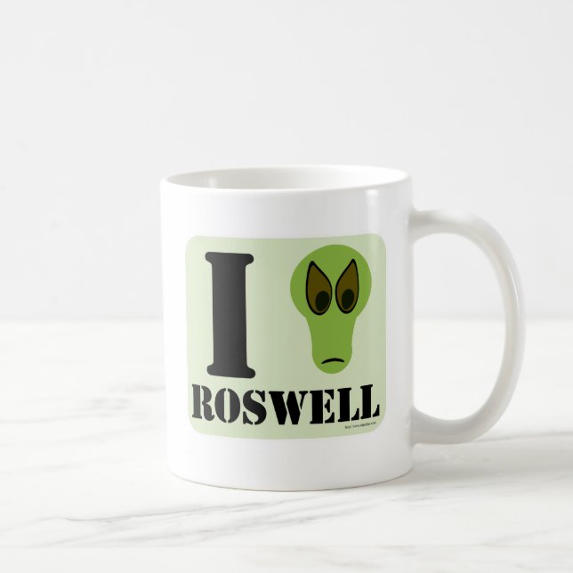 I Liebe Roswell Fun Alien Logo UFO Design Tasse (Rechts)