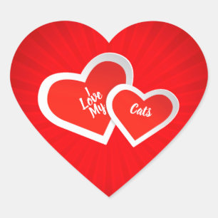 "I Liebe" Rot & Weiß, Niedliche Herzen .. Personal Herz-Aufkleber
