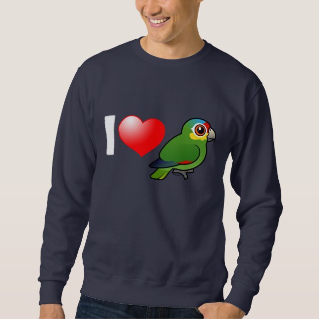 I Liebe Rote-lored Amazonas Sweatshirt (Vorderseite)