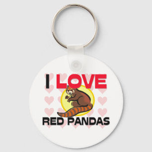 I Liebe-rote Pandas Schlüsselanhänger