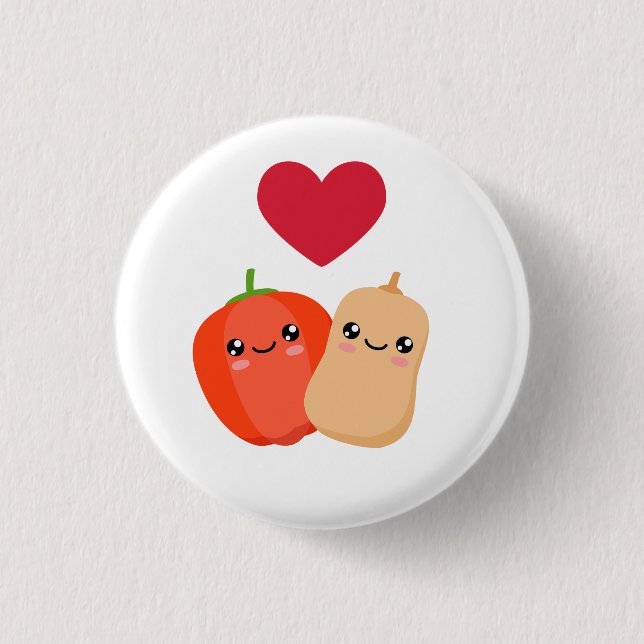 I Liebe Rote Paprika und Buttermückensuppe Button (Vorderseite)