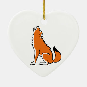 I Liebe Rote WOLVEN - Erhaltung - Natur - Keramik Ornament