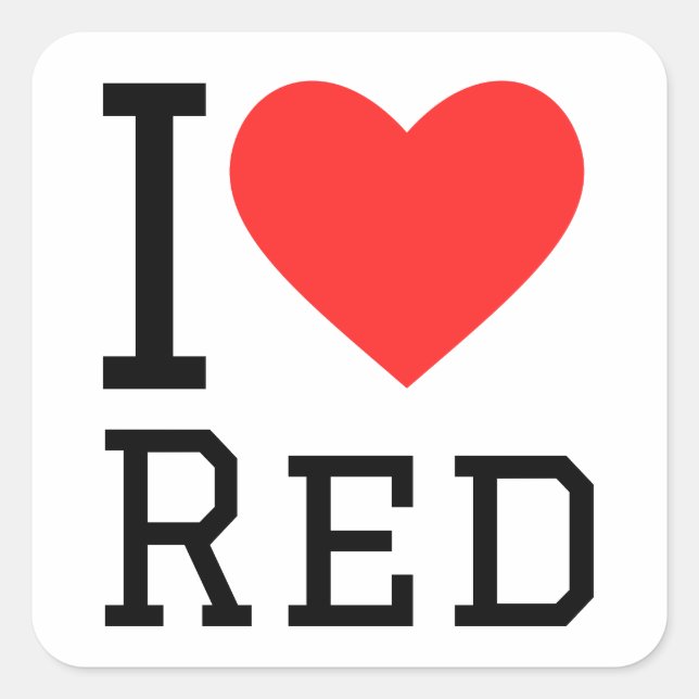 I Liebe roter Aufkleber (Vorderseite)