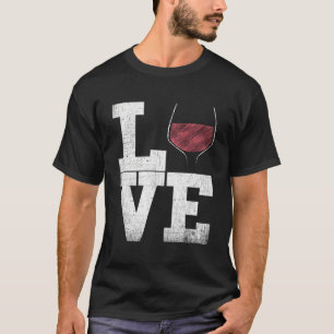 I Liebe Roter Wein Glasherz - Wein trinken T-Shirt