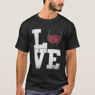 I Liebe Roter Wein Glasherz - Wein trinken T-Shirt