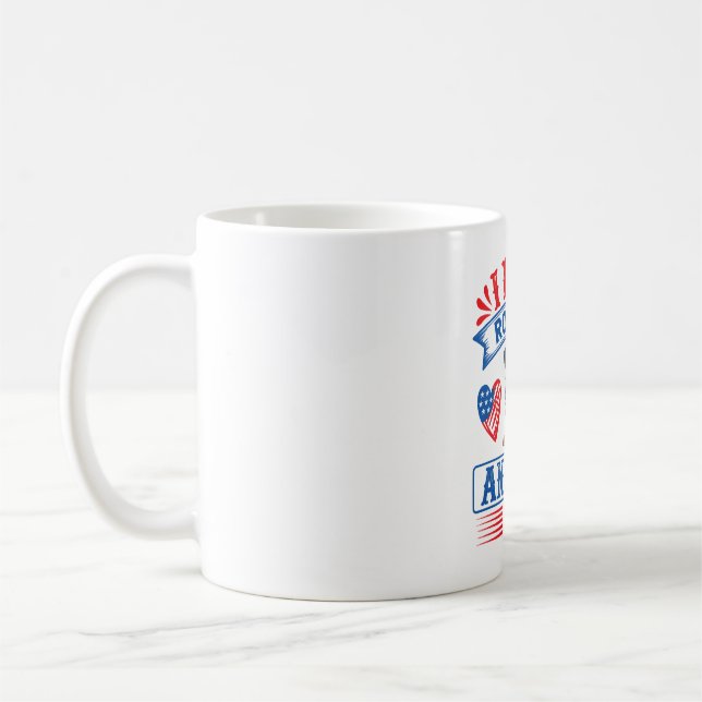 I Liebe Rotties und USA Kaffeetasse (Links)