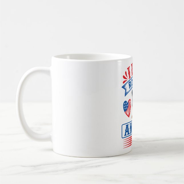 I Liebe Rotties und USA Kaffeetasse (Links)