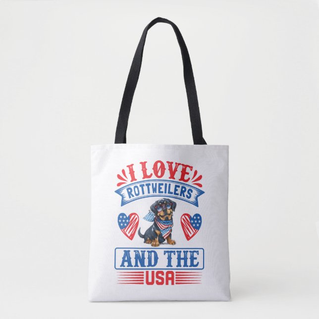I Liebe Rottweilers und USA (Vorderseite)