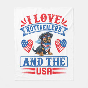 I Liebe Rottweilers und USA Fleecedecke