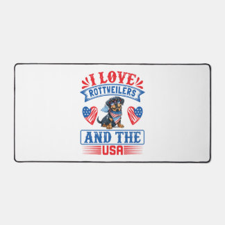 I Liebe Rottweilers und USA Schreibtischunterlage