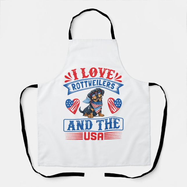 I Liebe Rottweilers und USA Schürze (Vorderseite)