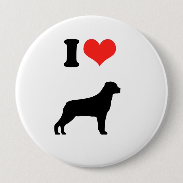 I Liebe Rotweiler Button (Vorderseite)
