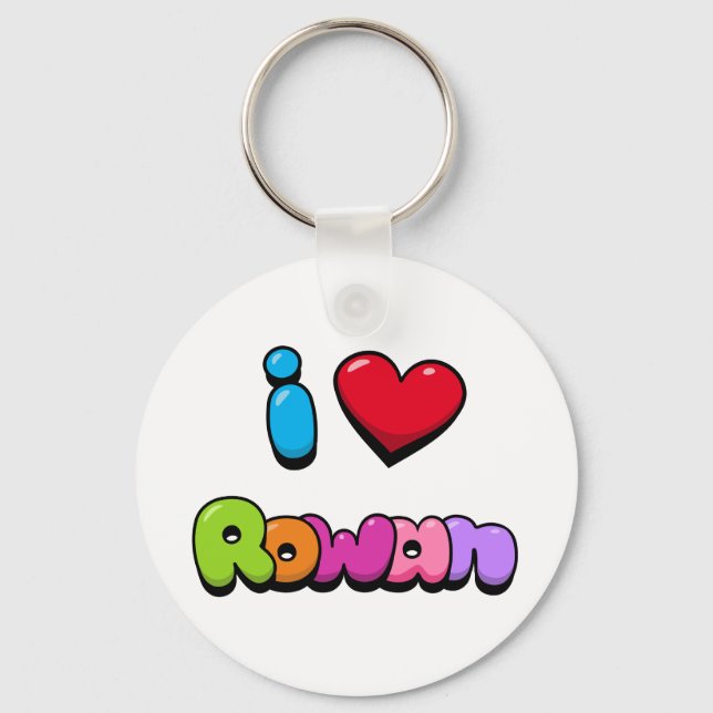I Liebe Rowan Schlüsselanhänger (Rückseite)