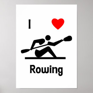 I Liebe Rowing Poster